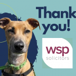Thank you WSP Solicitors for 2 fantastic years of charity partnership