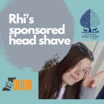 Rhi is set to shave their head for charities close to their heart
